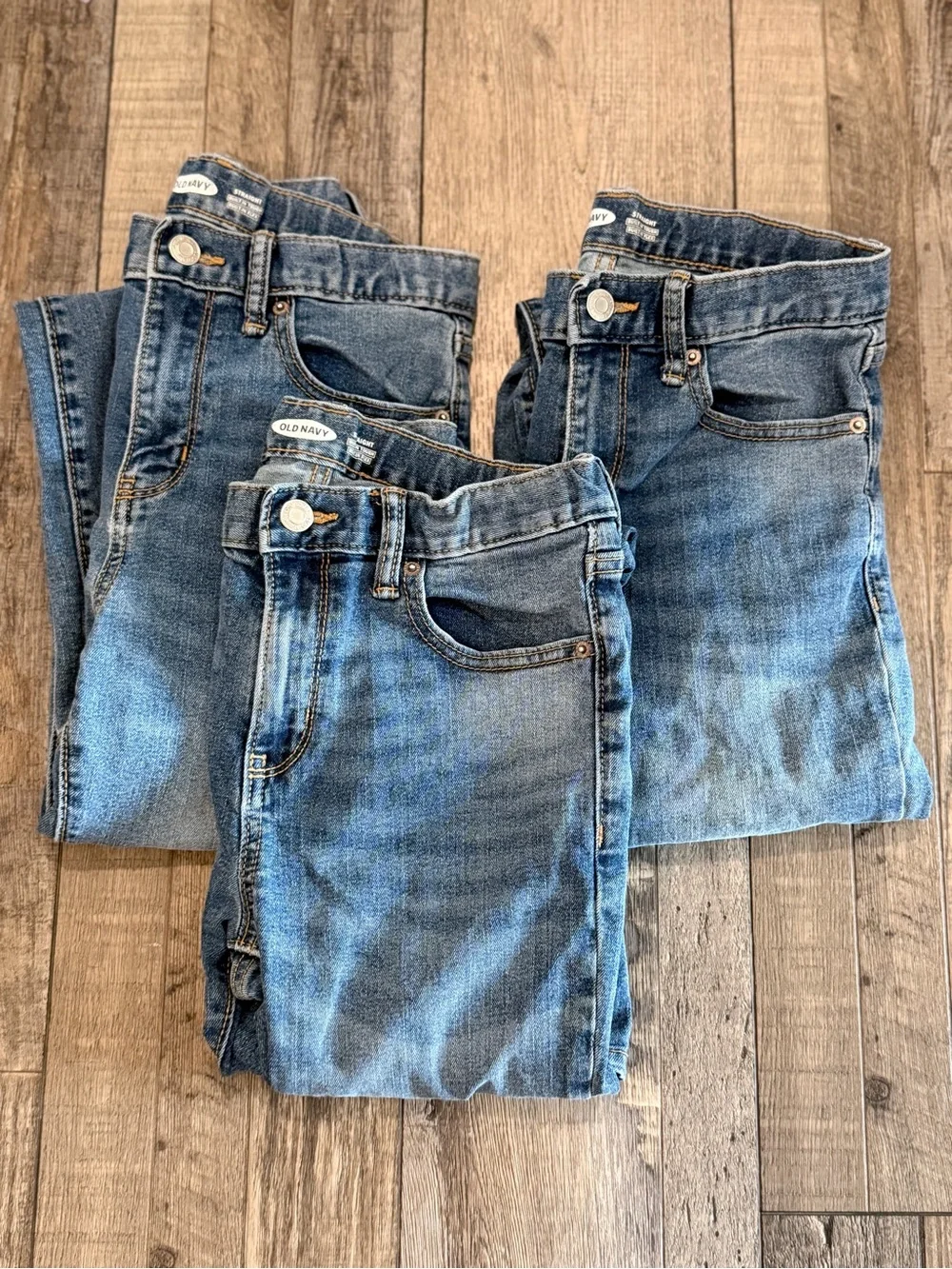 🤍 Old Navy Classic Blue Denim Jeans (Lot of 3). Size 14 Slim